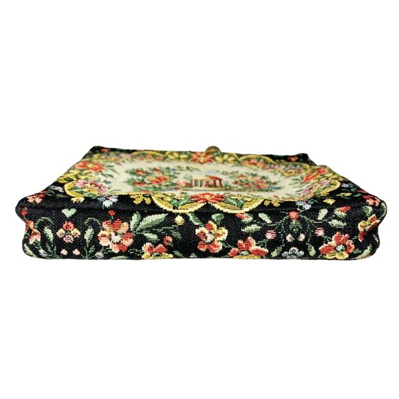 VINTAGE RARE Walborg Petit Point Tapestry Gazebo Chain Strap Clutch - Picture 3 of 7